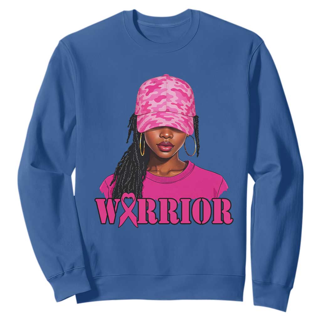 African American Warrior Breast Cancer Sweatshirt Pink Ribbon - African Pride