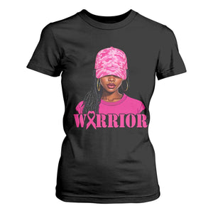African American Warrior Breast Cancer T Shirt For Women Pink Ribbon - African Pride