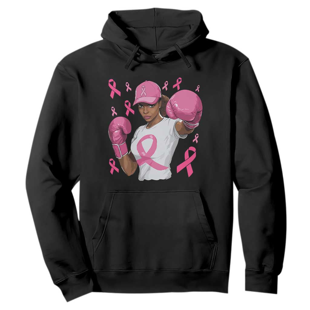 African American Fighter Breast Cancer Awareness Hoodie Pink Ribbon - African Pride