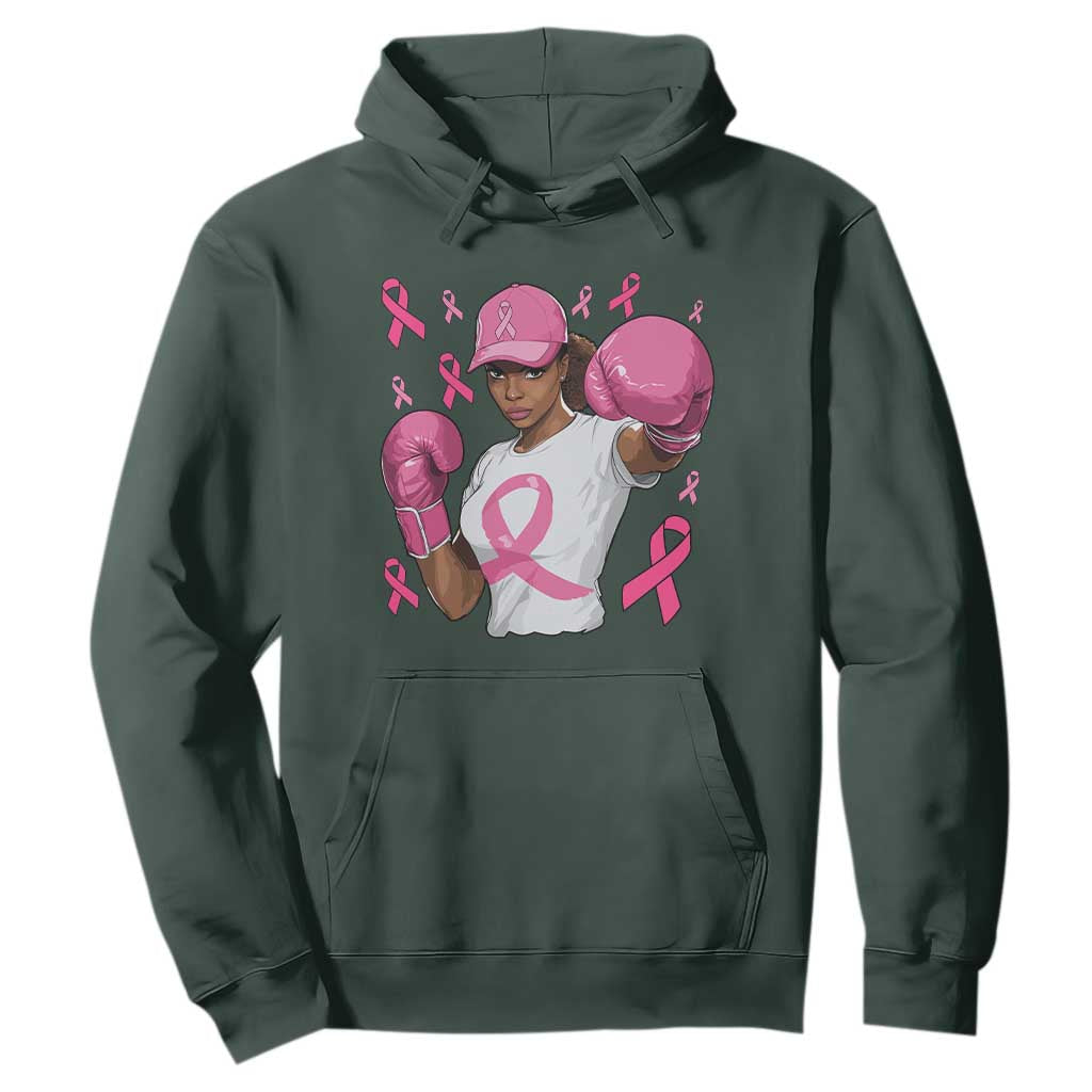 African American Fighter Breast Cancer Awareness Hoodie Pink Ribbon - African Pride