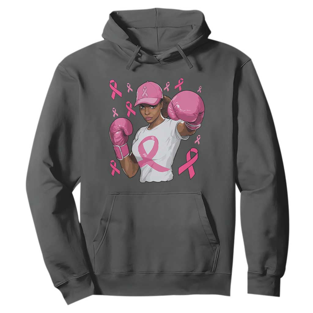 African American Fighter Breast Cancer Awareness Hoodie Pink Ribbon - African Pride