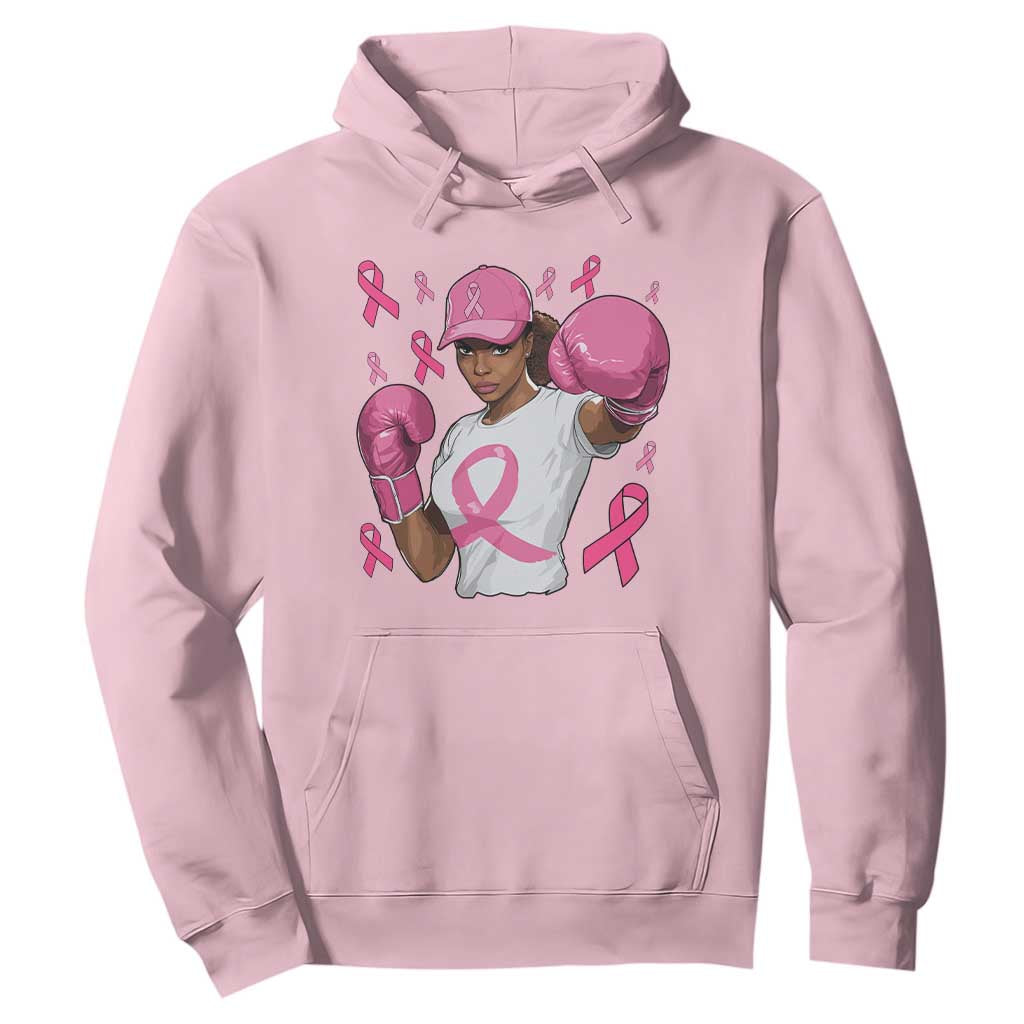 African American Fighter Breast Cancer Awareness Hoodie Pink Ribbon - African Pride