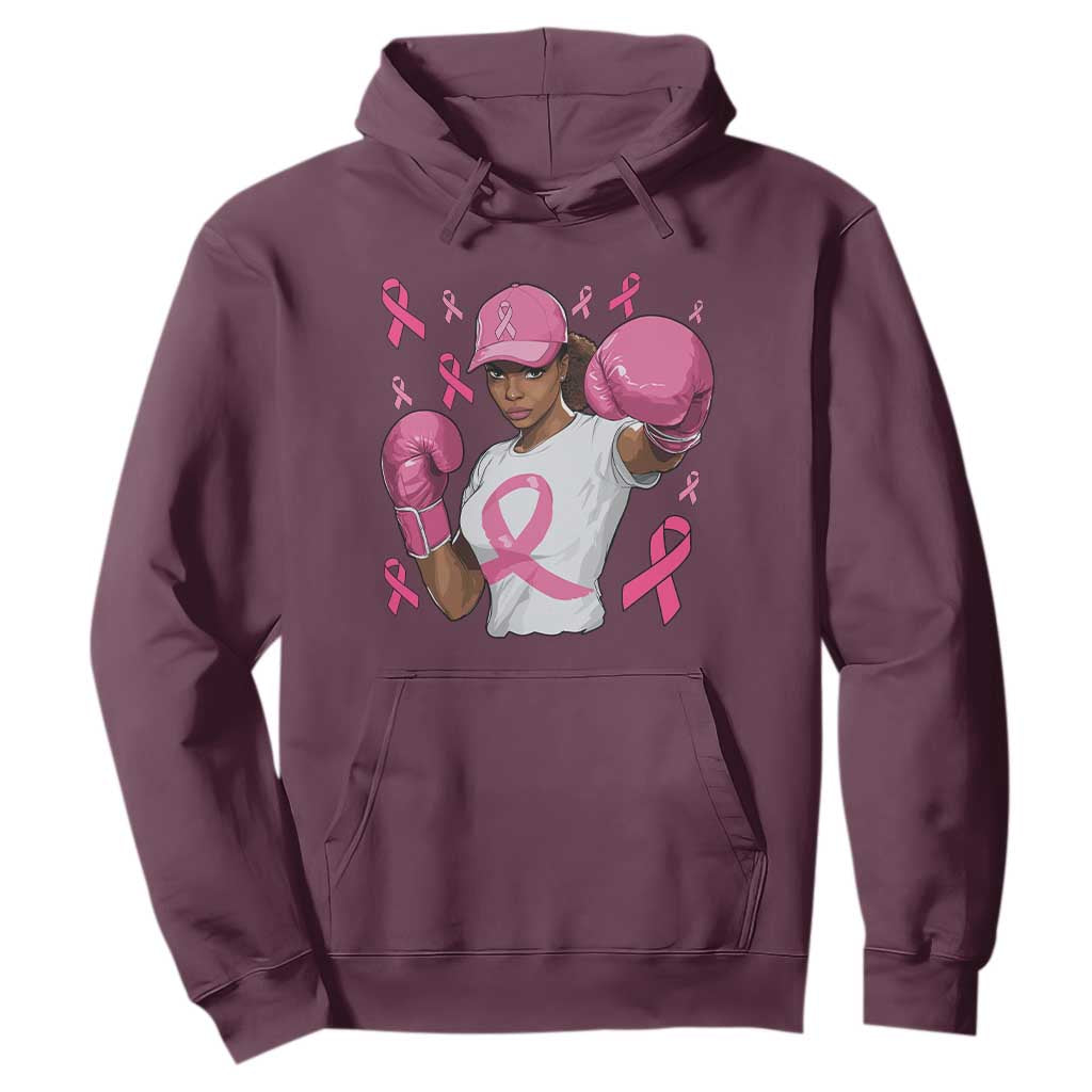 African American Fighter Breast Cancer Awareness Hoodie Pink Ribbon - African Pride