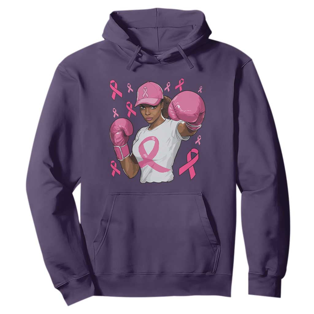 African American Fighter Breast Cancer Awareness Hoodie Pink Ribbon - African Pride