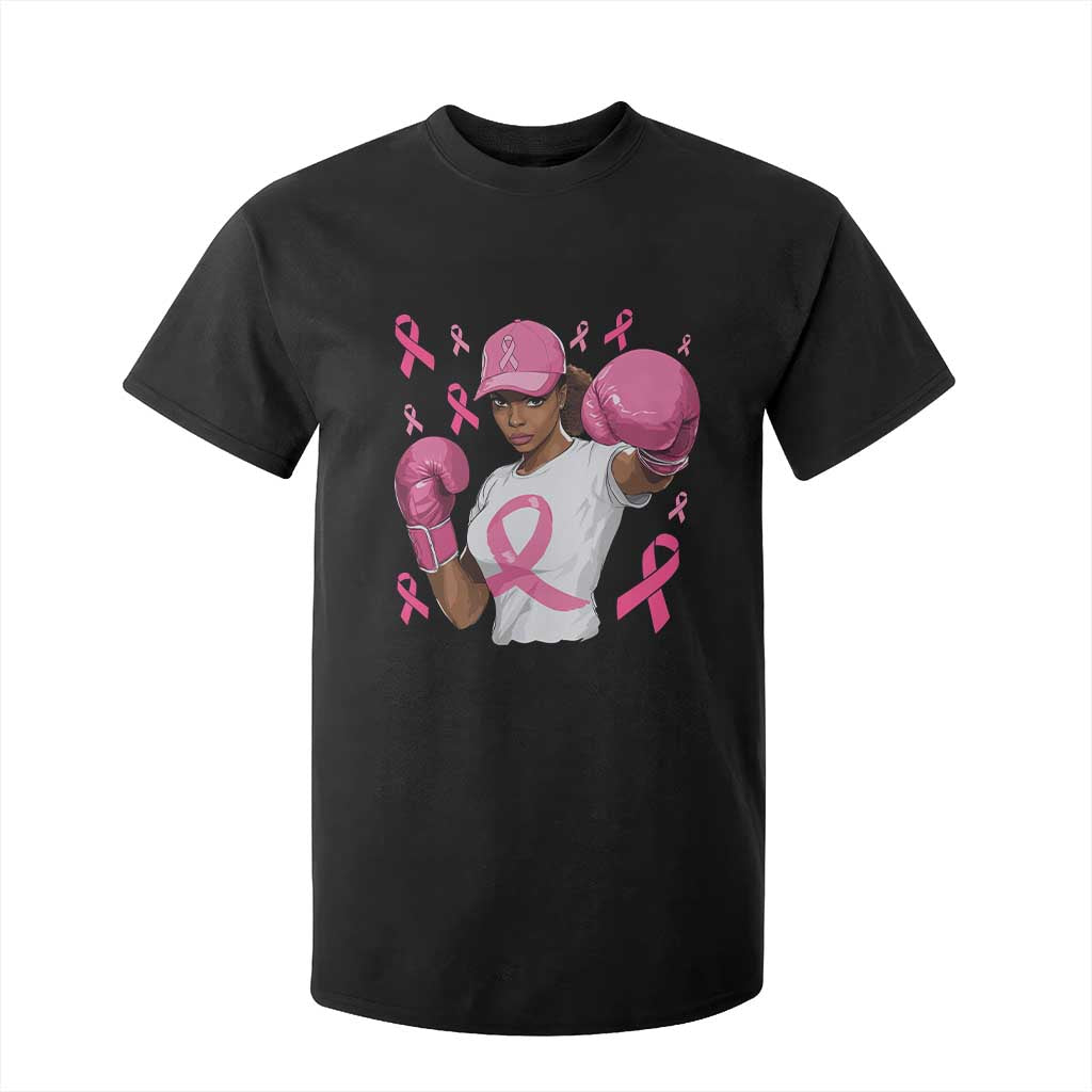 African American Fighter Breast Cancer Awareness T Shirt For Kid Pink Ribbon - African Pride
