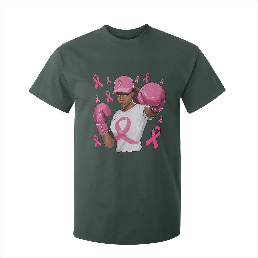 African American Fighter Breast Cancer Awareness T Shirt For Kid Pink Ribbon - African Pride
