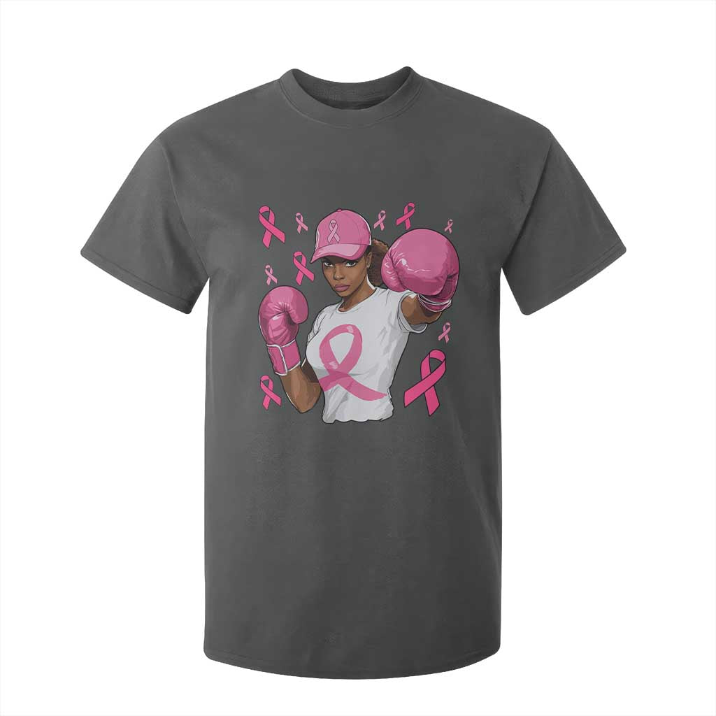African American Fighter Breast Cancer Awareness T Shirt For Kid Pink Ribbon - African Pride