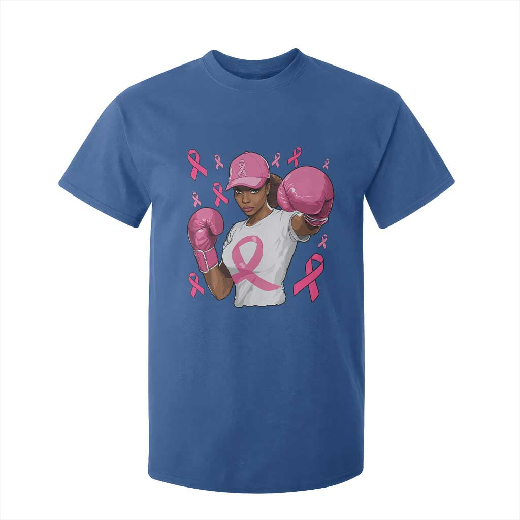 African American Fighter Breast Cancer Awareness T Shirt For Kid Pink Ribbon - African Pride