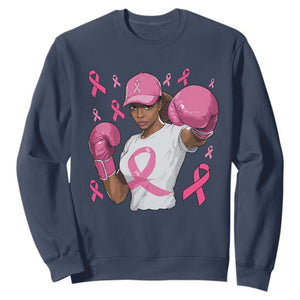 African American Fighter Breast Cancer Awareness Sweatshirt Pink Ribbon - African Pride