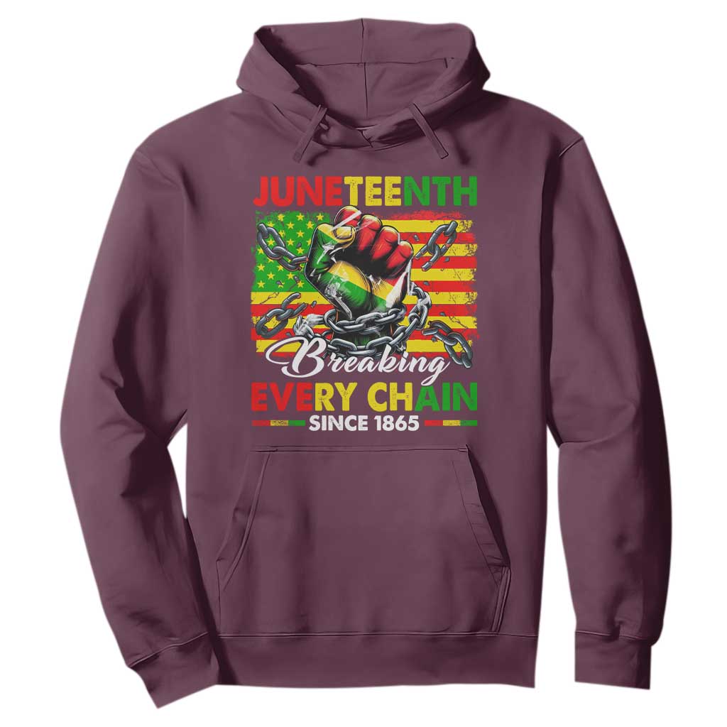 Juneteenth Breaking Every Chain Since 1865 Hoodie Hand Fist Freedom