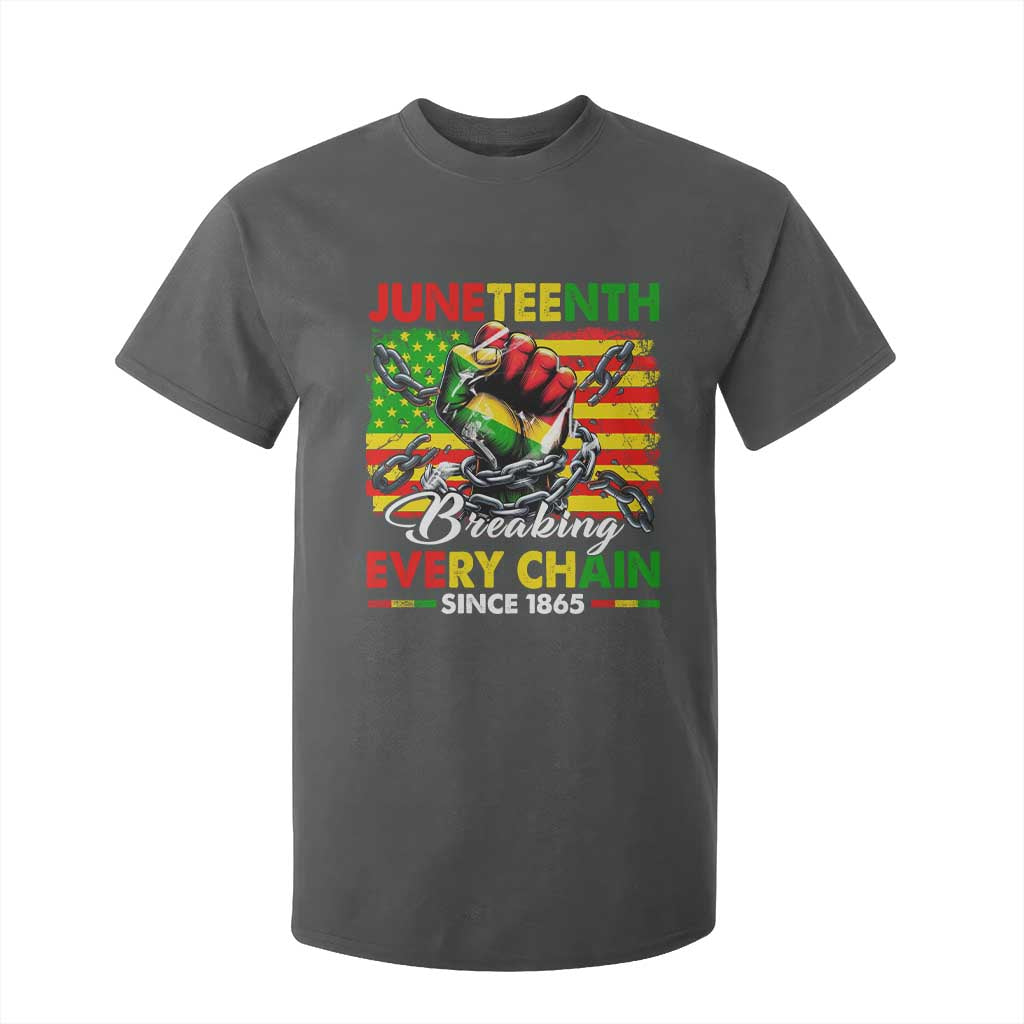 Juneteenth Breaking Every Chain Since 1865 T Shirt For Kid Hand Fist Freedom