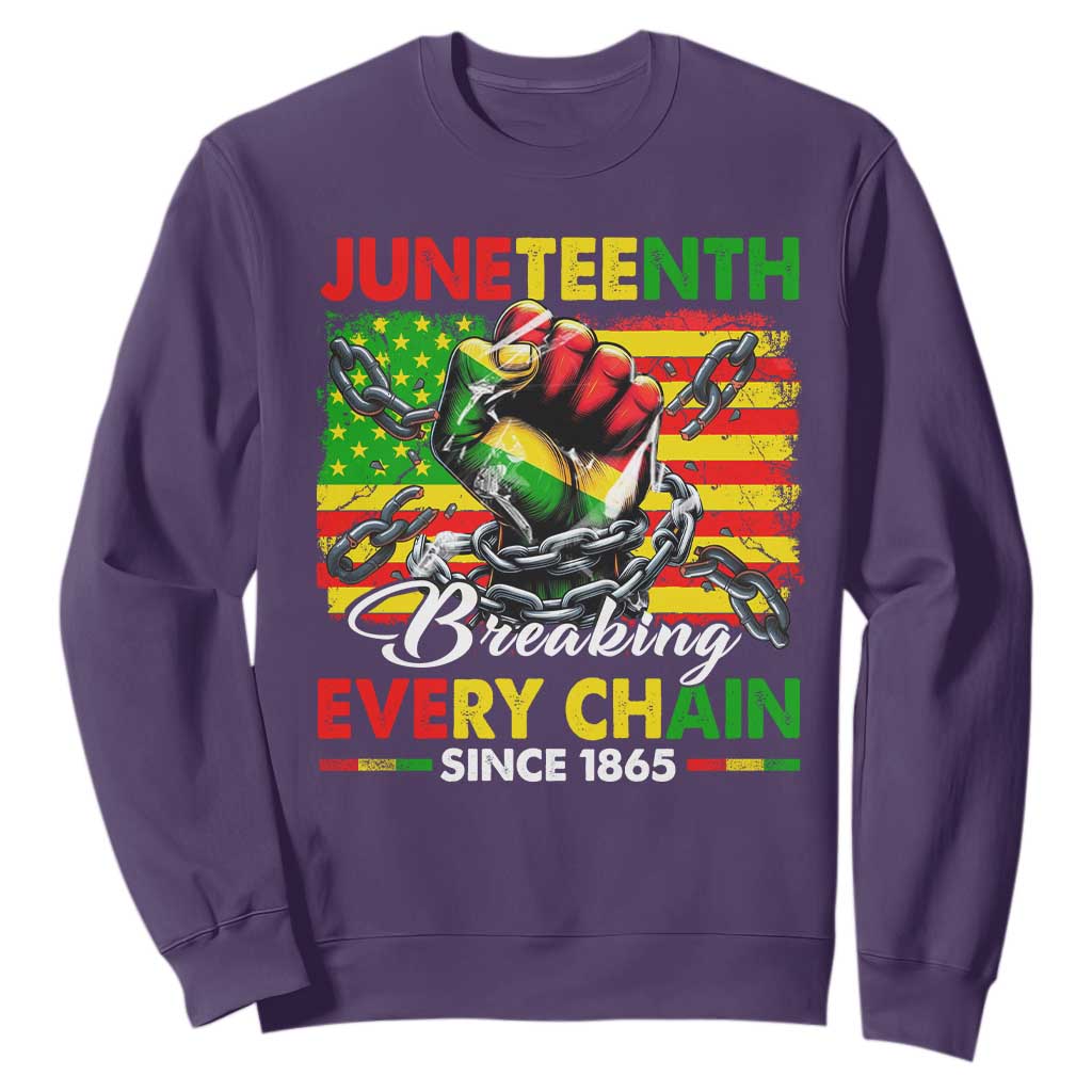 Juneteenth Breaking Every Chain Since 1865 Sweatshirt Hand Fist Freedom