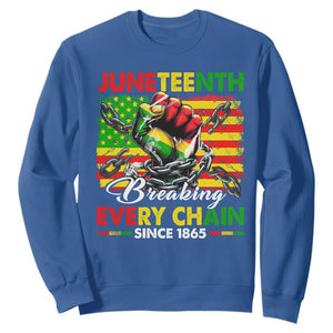 Juneteenth Breaking Every Chain Since 1865 Sweatshirt Hand Fist Freedom