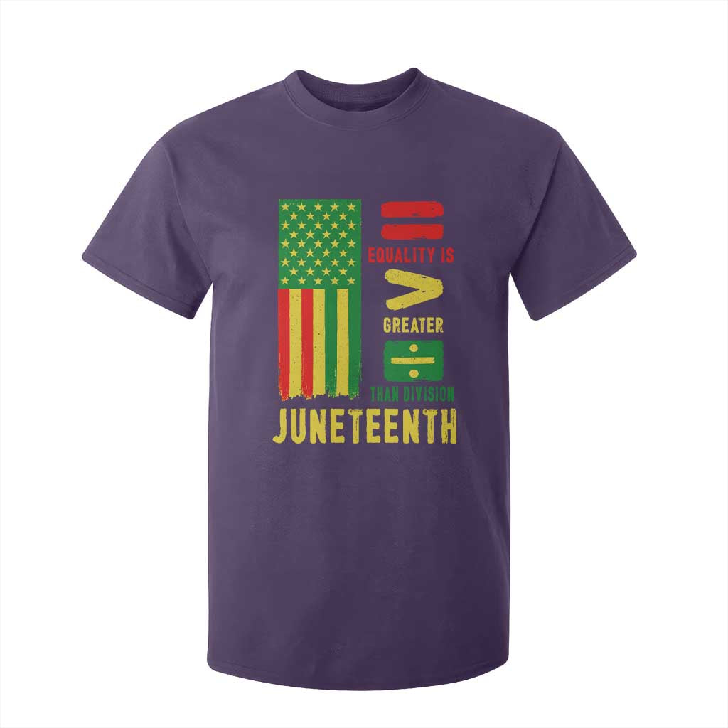 Juneteenth Equality Is Greater Than Division T Shirt For Kid Juneteenth American Flag