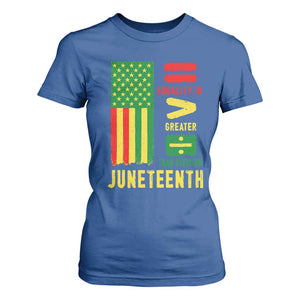 Juneteenth Equality Is Greater Than Division T Shirt For Women Juneteenth American Flag