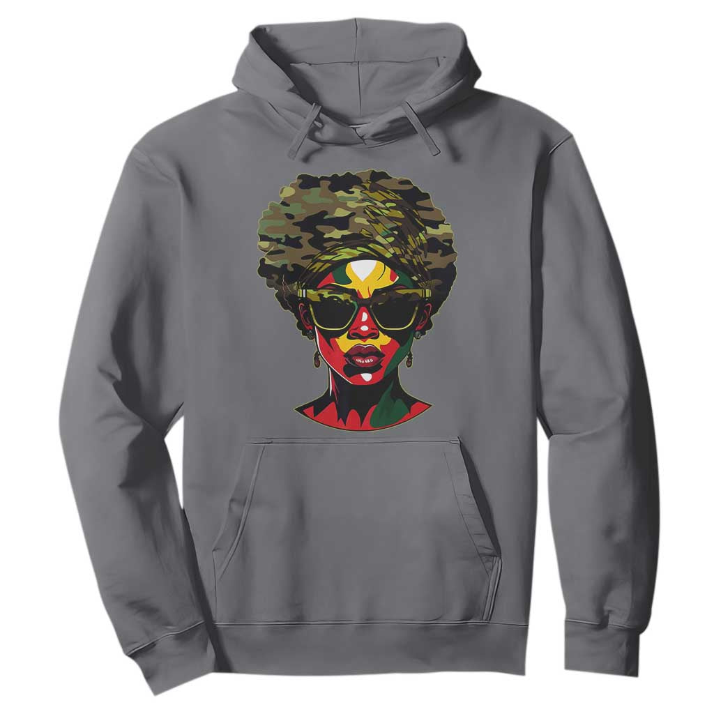 Camo African American Women Juneteenth Celebrating Black Freedom Day Hoodie