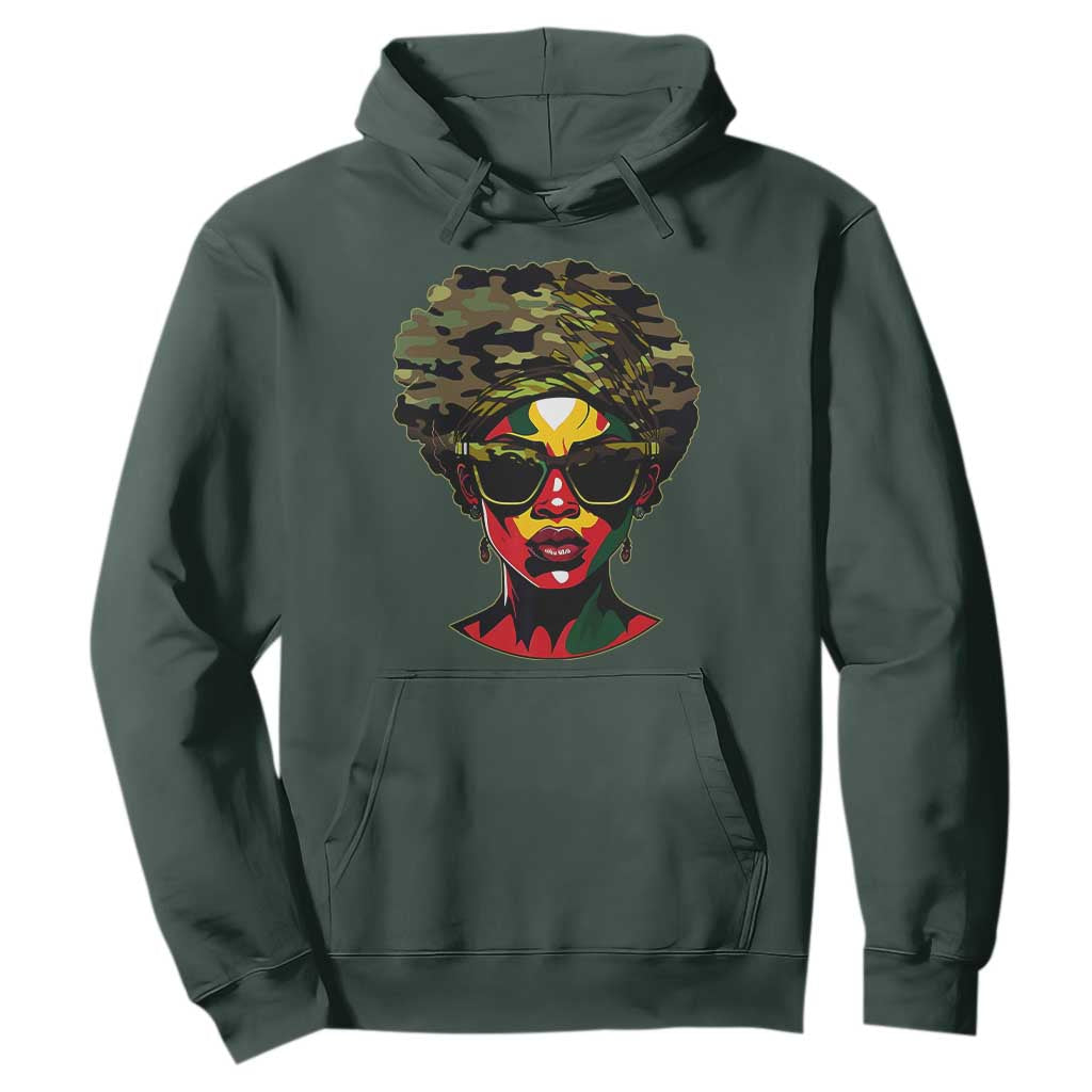 Camo African American Women Juneteenth Celebrating Black Freedom Day Hoodie