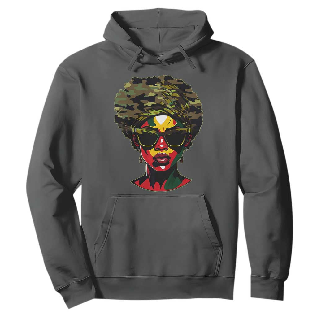 Camo African American Women Juneteenth Celebrating Black Freedom Day Hoodie