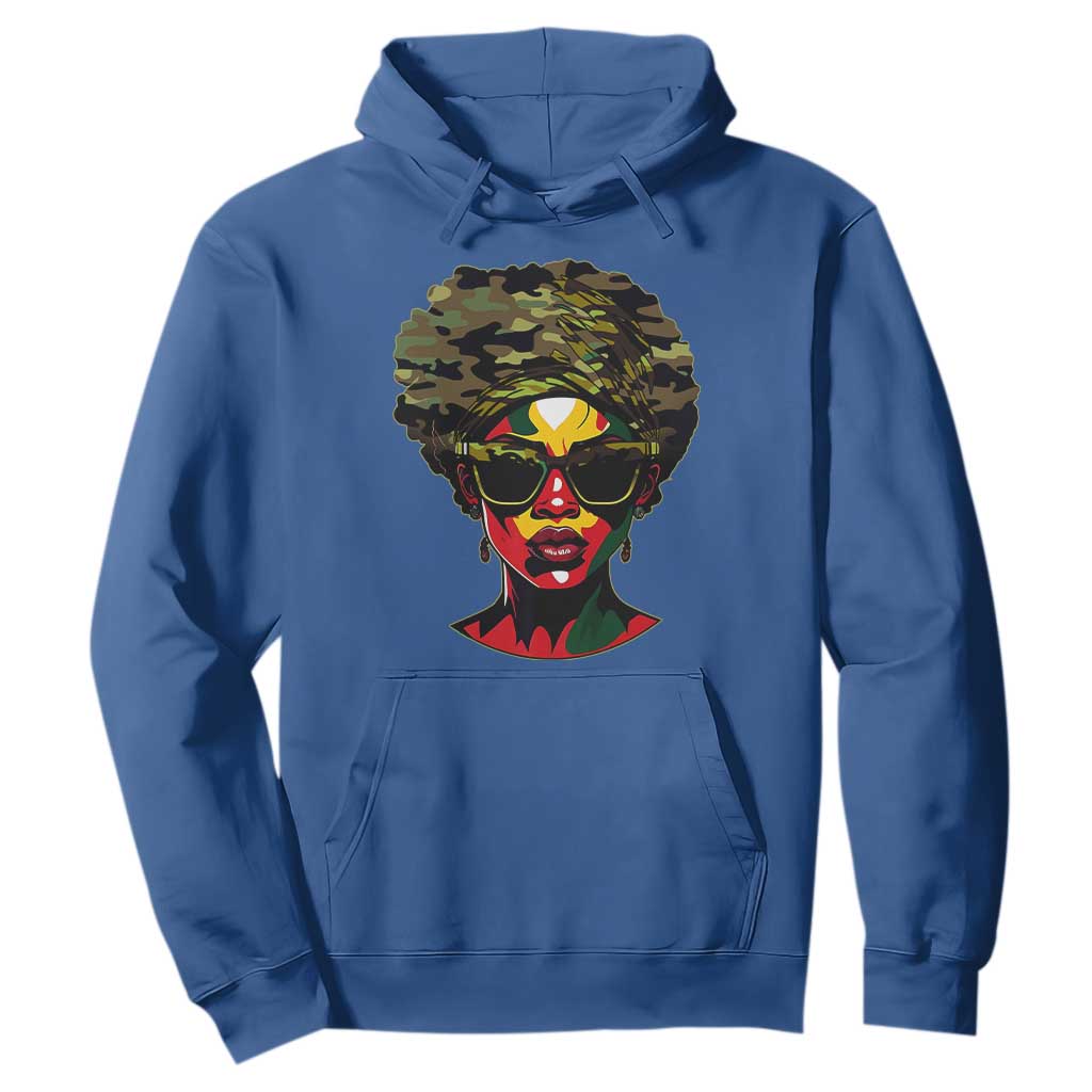 Camo African American Women Juneteenth Celebrating Black Freedom Day Hoodie