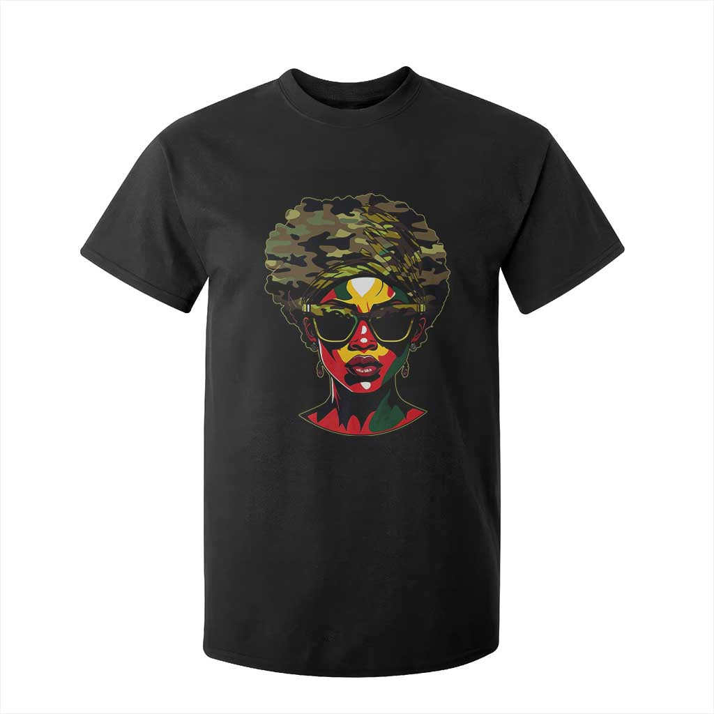Camo African American Women Juneteenth Celebrating Black Freedom Day T Shirt For Kid