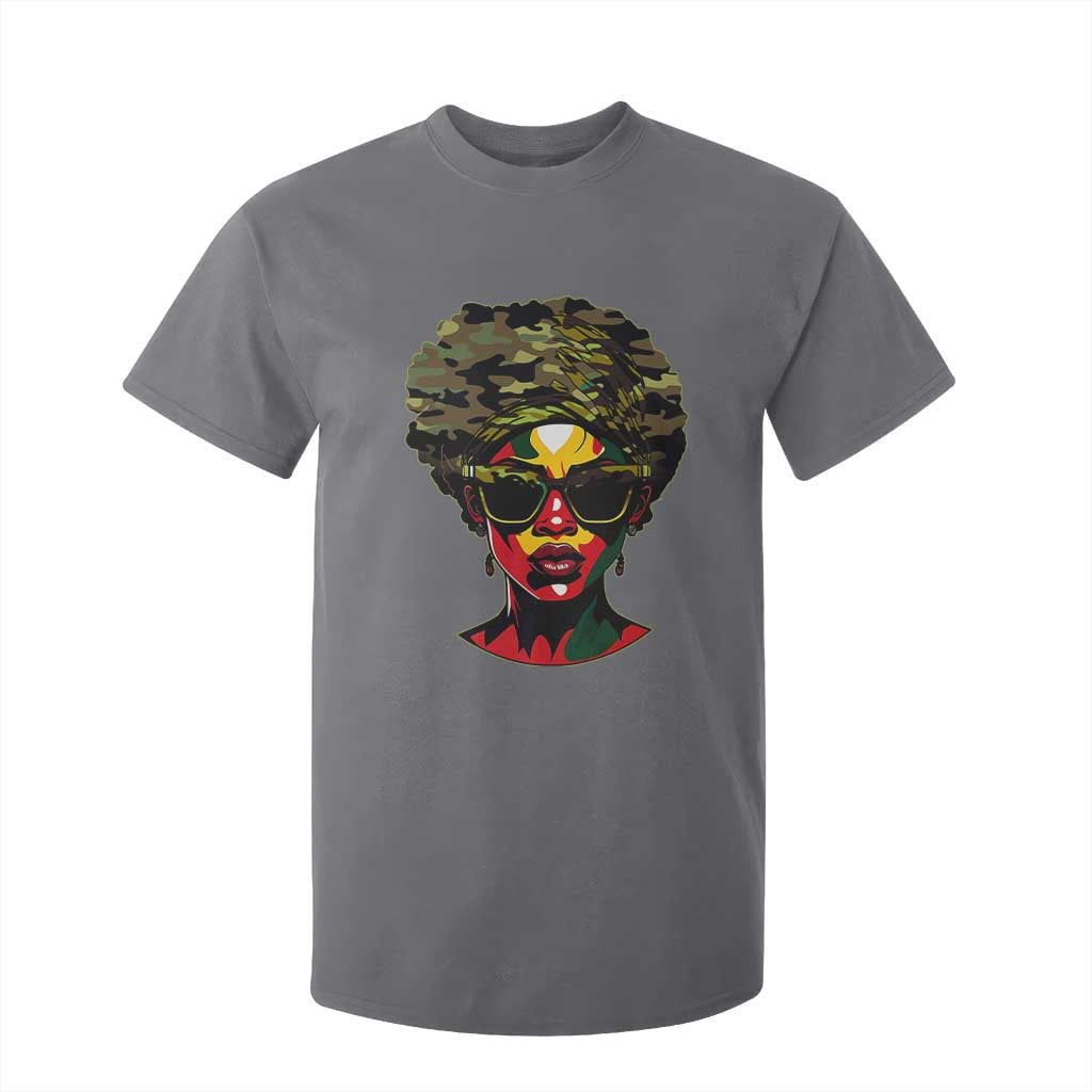 Camo African American Women Juneteenth Celebrating Black Freedom Day T Shirt For Kid