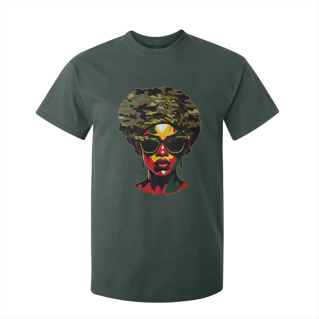 Camo African American Women Juneteenth Celebrating Black Freedom Day T Shirt For Kid