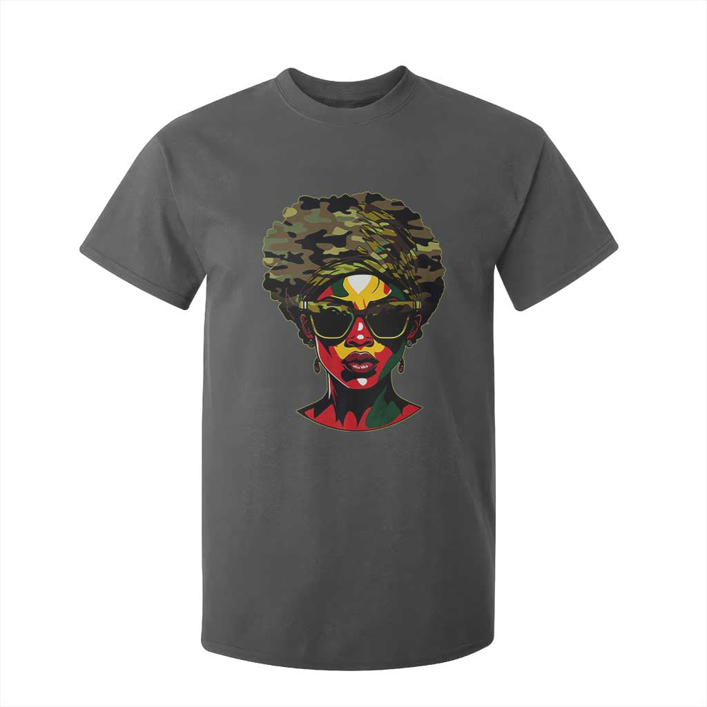 Camo African American Women Juneteenth Celebrating Black Freedom Day T Shirt For Kid