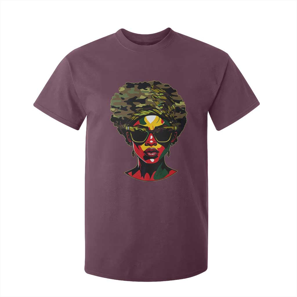 Camo African American Women Juneteenth Celebrating Black Freedom Day T Shirt For Kid