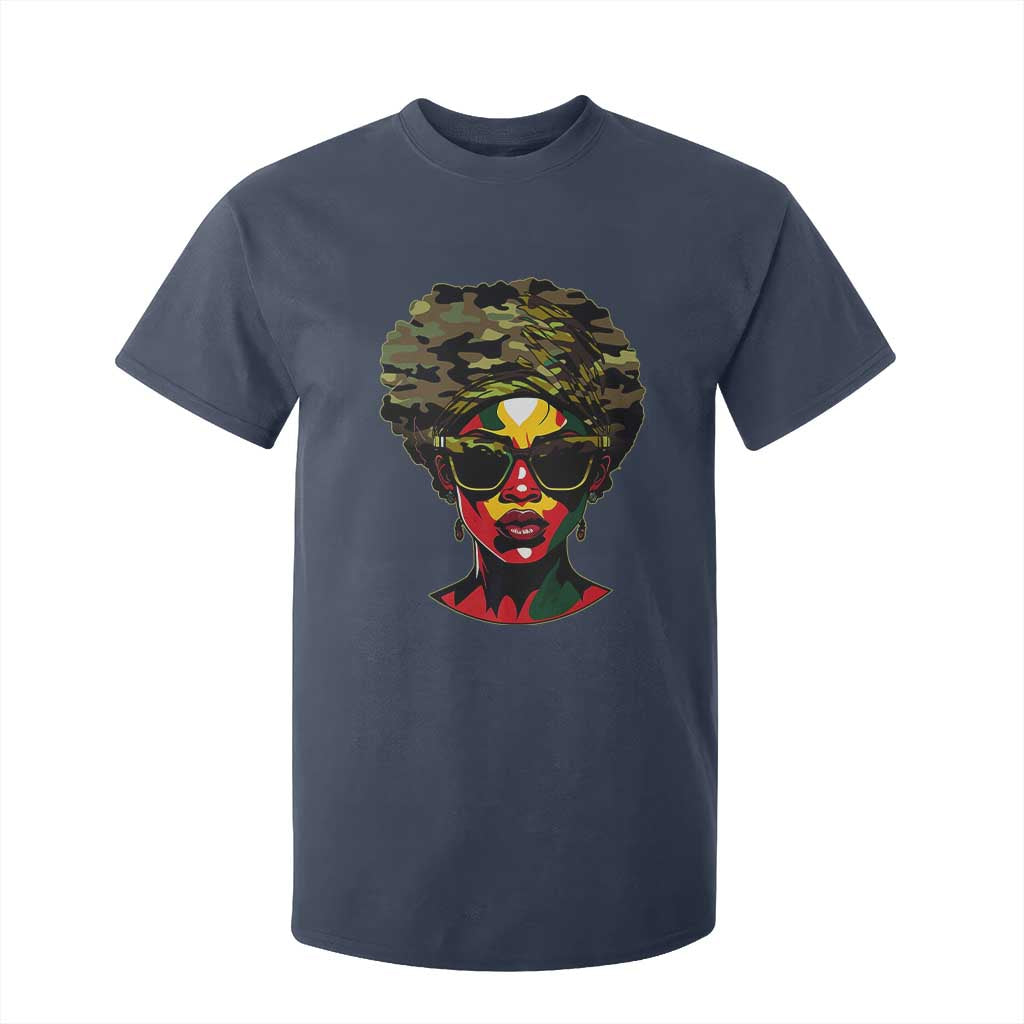 Camo African American Women Juneteenth Celebrating Black Freedom Day T Shirt For Kid