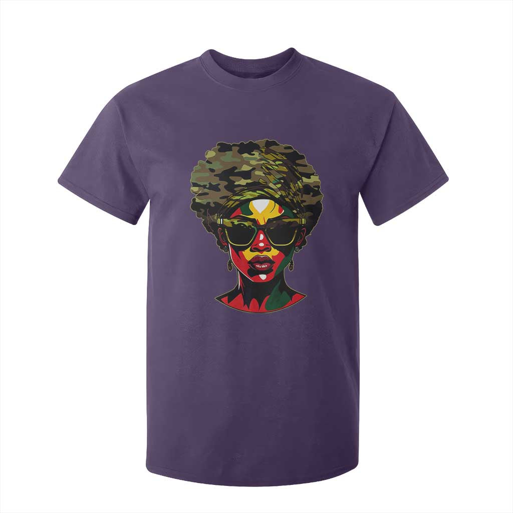 Camo African American Women Juneteenth Celebrating Black Freedom Day T Shirt For Kid
