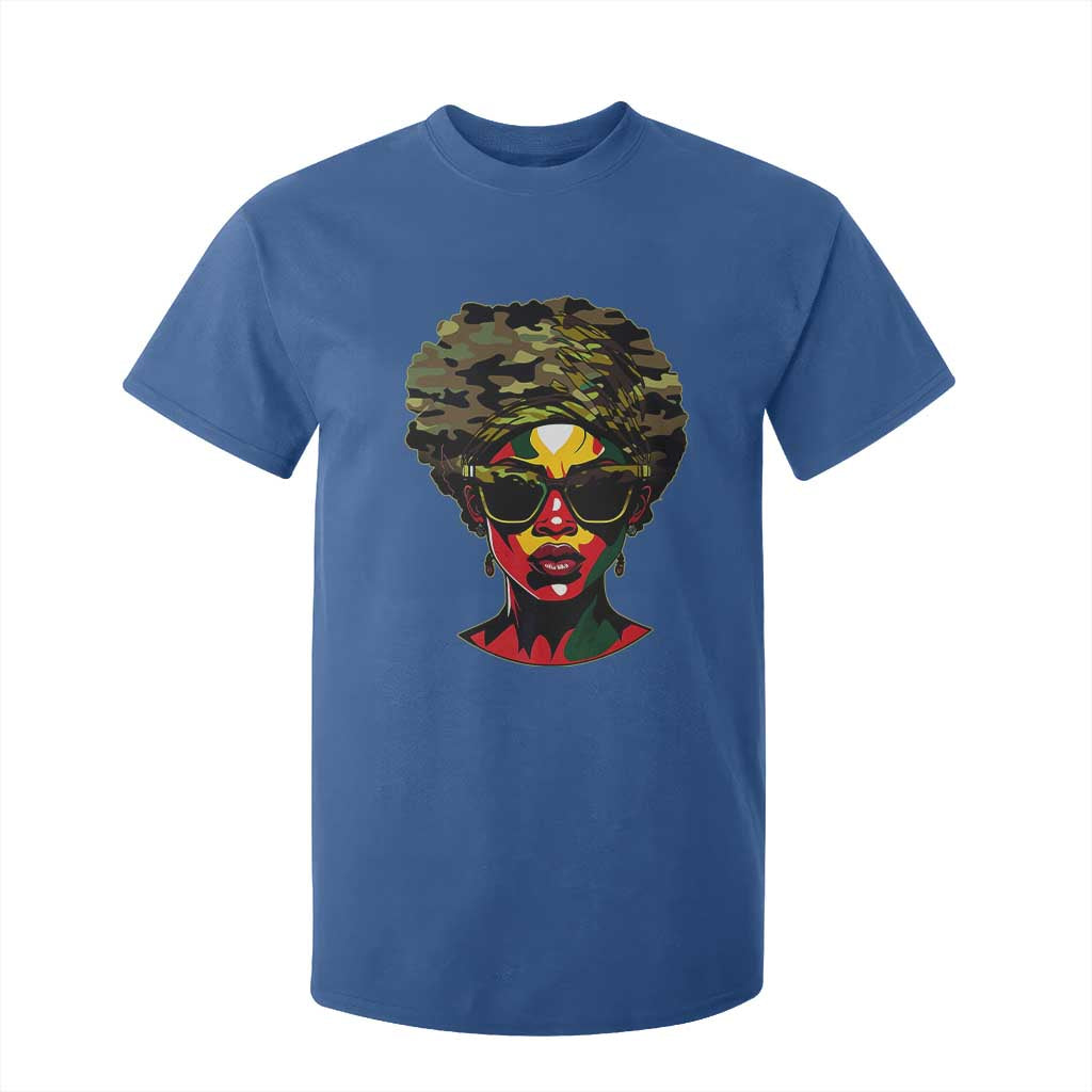 Camo African American Women Juneteenth Celebrating Black Freedom Day T Shirt For Kid
