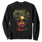 Camo African American Women Juneteenth Celebrating Black Freedom Day Sweatshirt