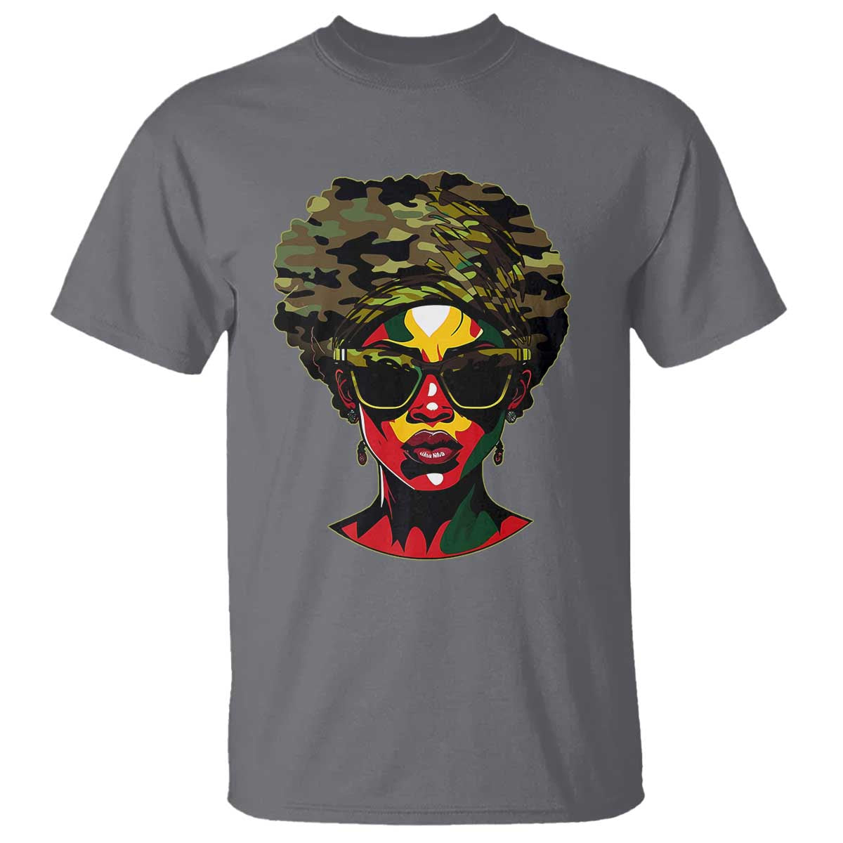Camo African American Women Juneteenth Celebrating Black Freedom Day T Shirt