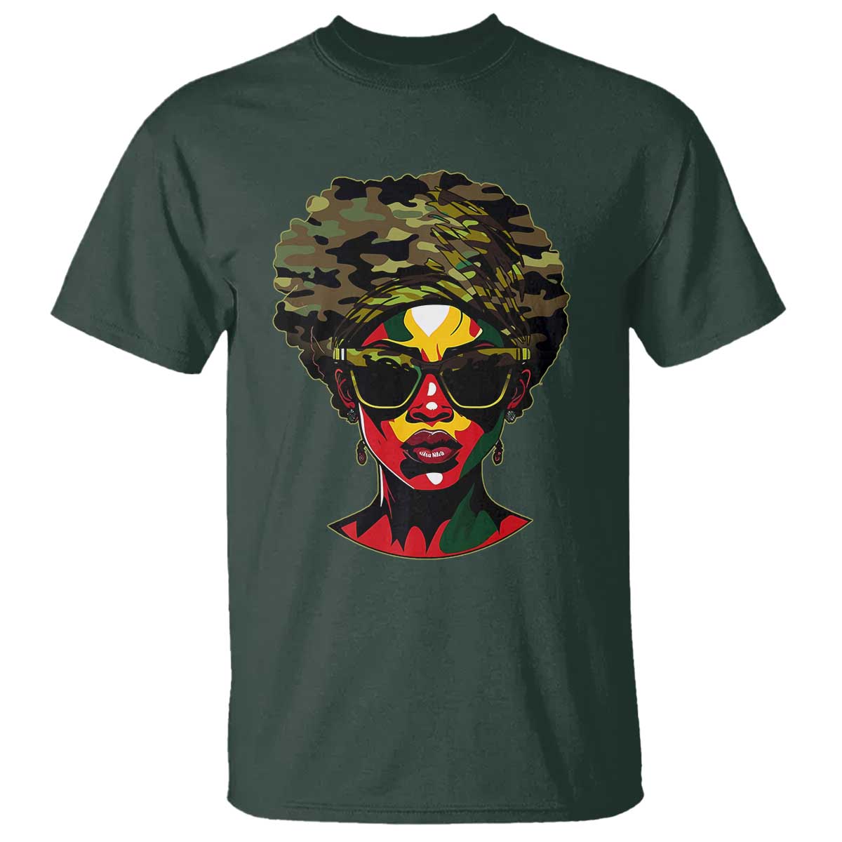 Camo African American Women Juneteenth Celebrating Black Freedom Day T Shirt