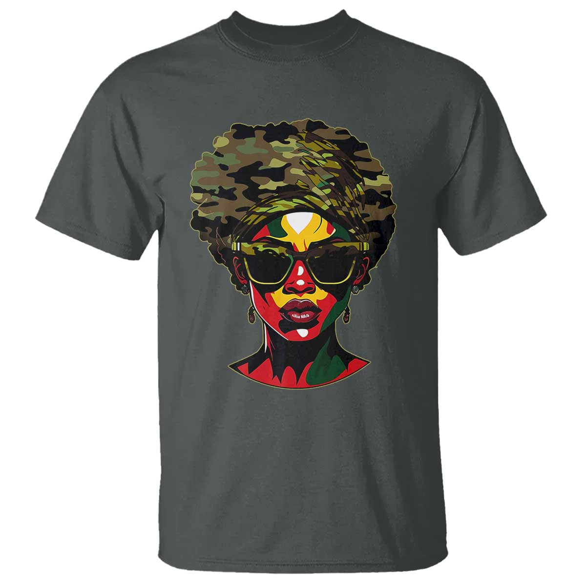 Camo African American Women Juneteenth Celebrating Black Freedom Day T Shirt