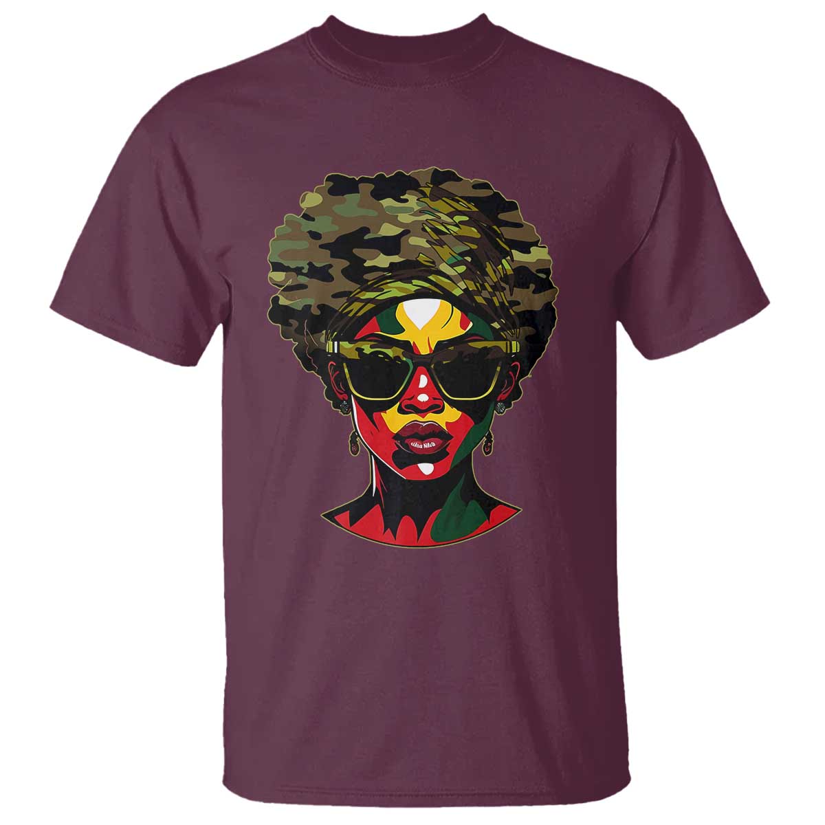 Camo African American Women Juneteenth Celebrating Black Freedom Day T Shirt