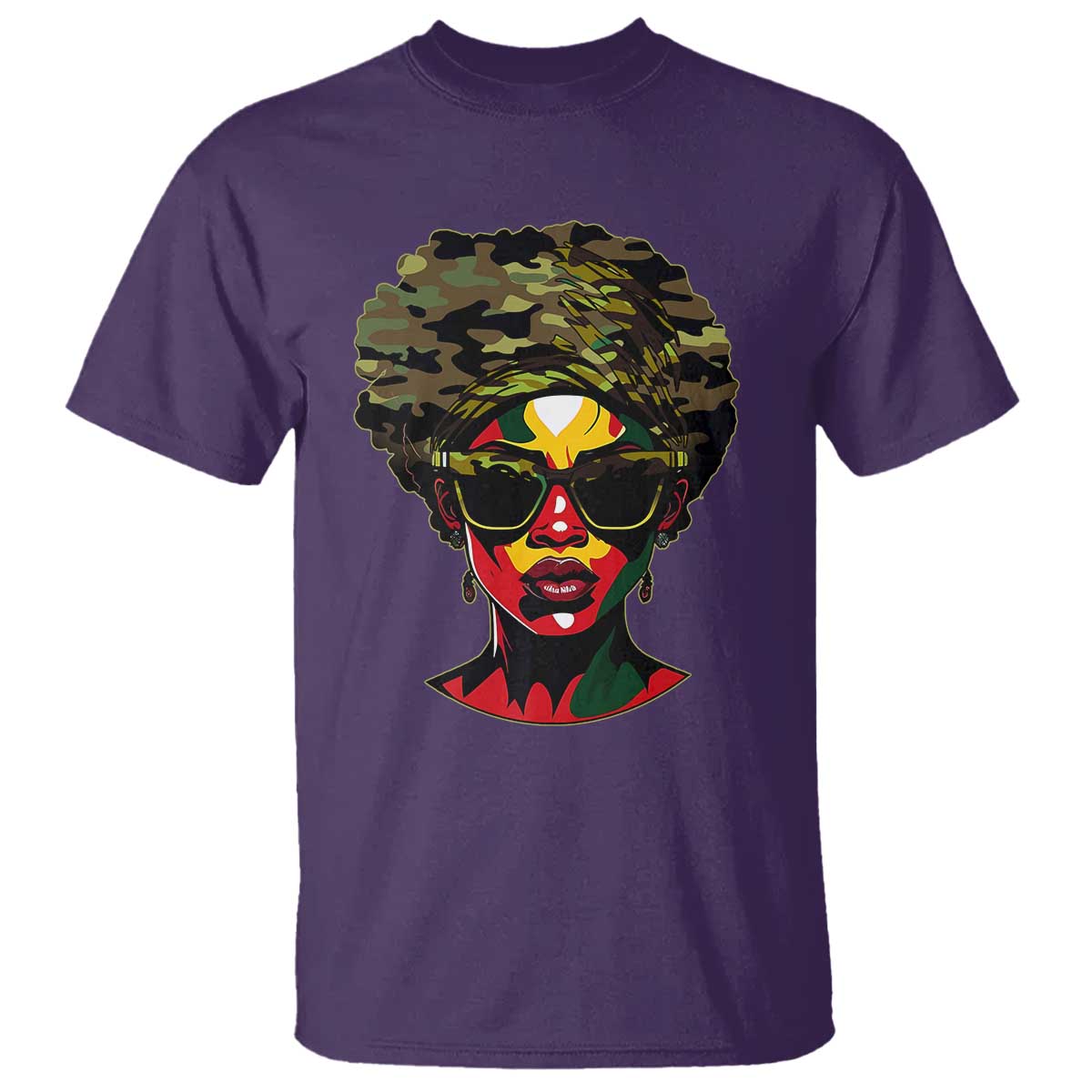 Camo African American Women Juneteenth Celebrating Black Freedom Day T Shirt