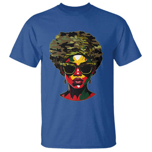 Camo African American Women Juneteenth Celebrating Black Freedom Day T Shirt