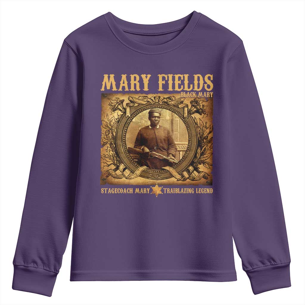 Mary Fields Youth Sweatshirt Stagecoach Mary Trailblazing Legend Black Cowgirl