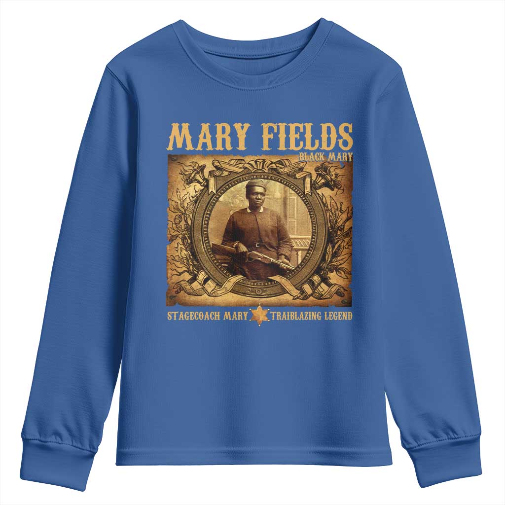 Mary Fields Youth Sweatshirt Stagecoach Mary Trailblazing Legend Black Cowgirl