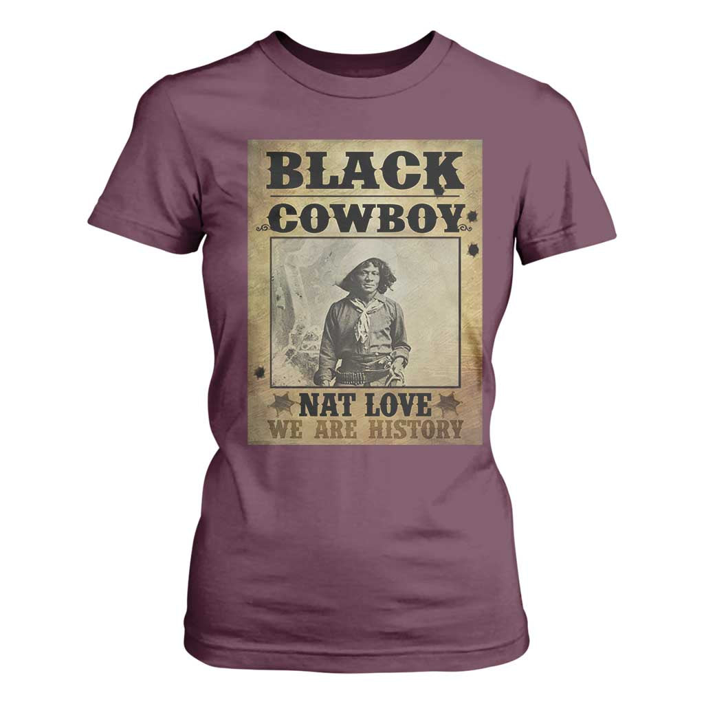 Black Cowboy Nat Love T Shirt For Women Black History Month