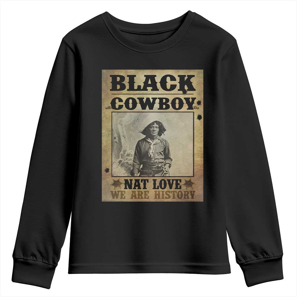 Black Cowboy Nat Love Youth Sweatshirt Black History Month