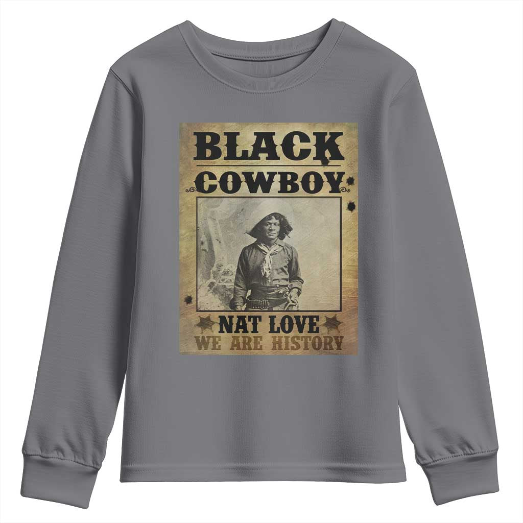 Black Cowboy Nat Love Youth Sweatshirt Black History Month