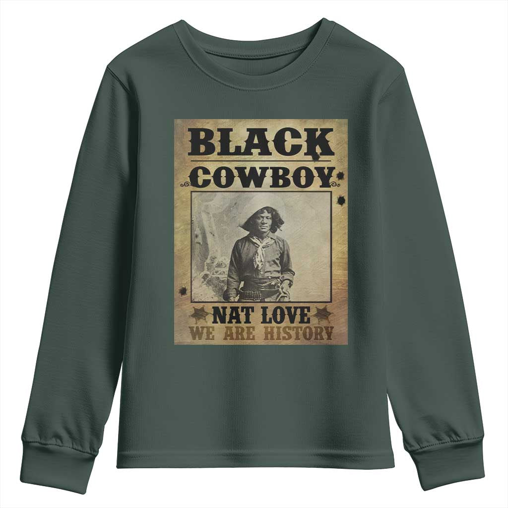 Black Cowboy Nat Love Youth Sweatshirt Black History Month