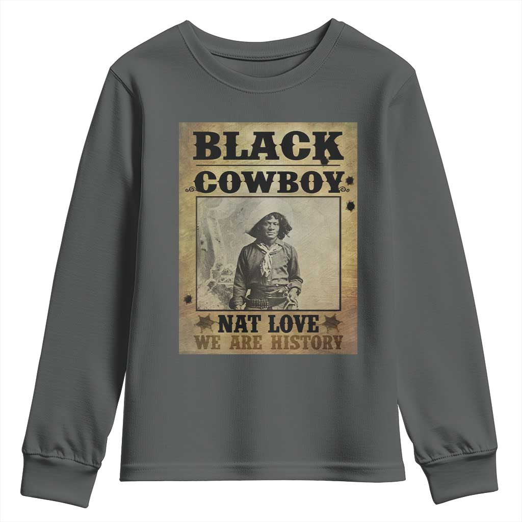 Black Cowboy Nat Love Youth Sweatshirt Black History Month