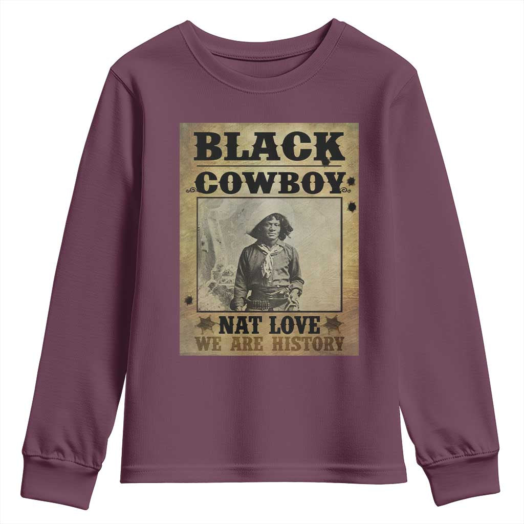 Black Cowboy Nat Love Youth Sweatshirt Black History Month