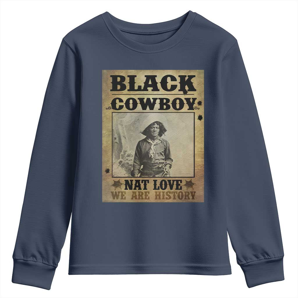 Black Cowboy Nat Love Youth Sweatshirt Black History Month