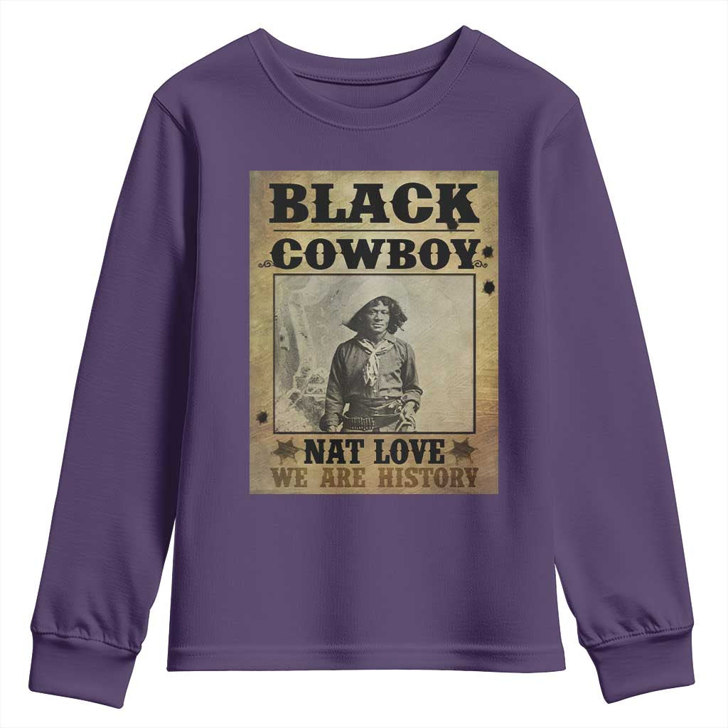Black Cowboy Nat Love Youth Sweatshirt Black History Month