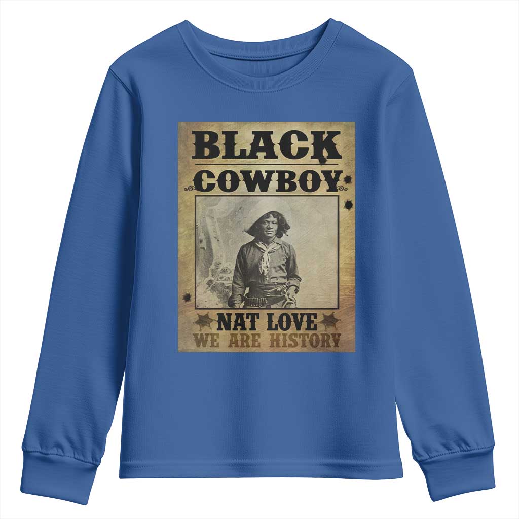 Black Cowboy Nat Love Youth Sweatshirt Black History Month