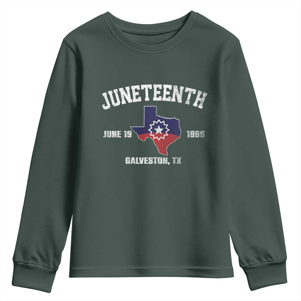 Juneteenth Galveston Texas Youth Sweatshirt Juneteenth Flag African American History